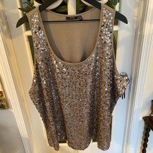 Apt 9 Sequin Tank Top Gray 3X